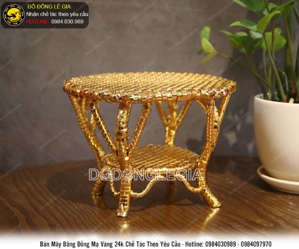 Bàn mây bằng đồng mạ vàng chế tác theo yêu cầu