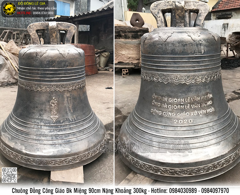 Chuông Đồng Công Giáo Đk Miệng 90cm Nặng 300kg