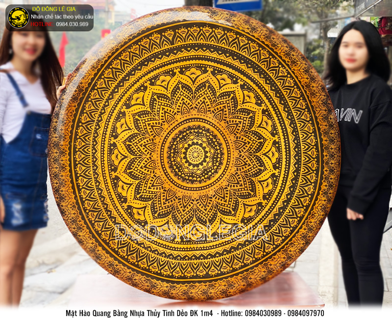 Mặt hào quang hoa văn Ấn Độ bằng thủy tinh dẻo