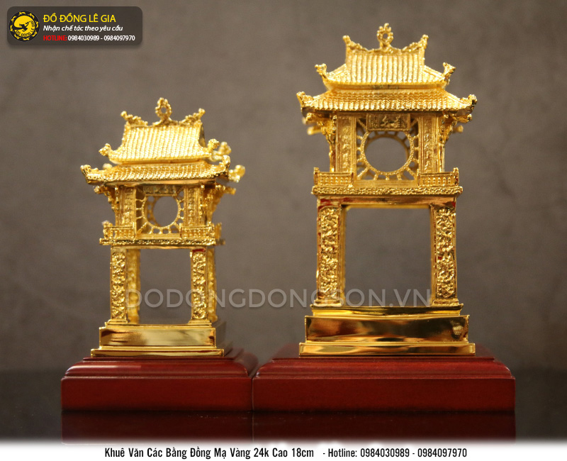 Khuê Văn Các bằng đồng mạ vàng 24k