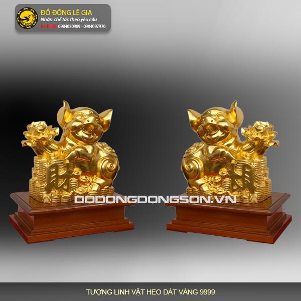 Tượng linh vật 12 con giáp thếp vàng 9999