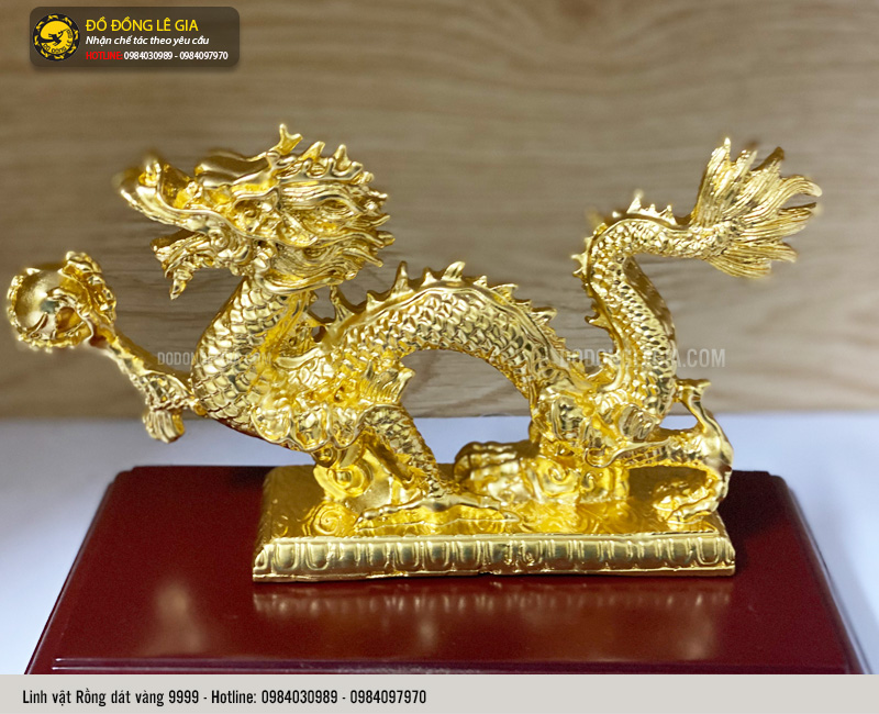 Tượng rồng thếp vàng 9999