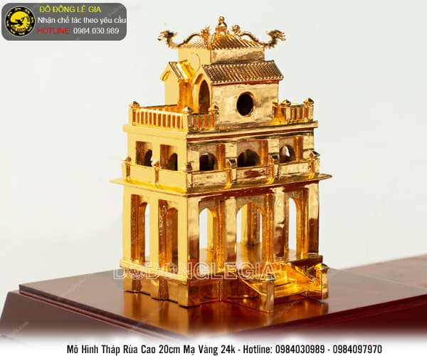 Mô Hình Tháp Rùa mạ vàng 24k cao 20cm