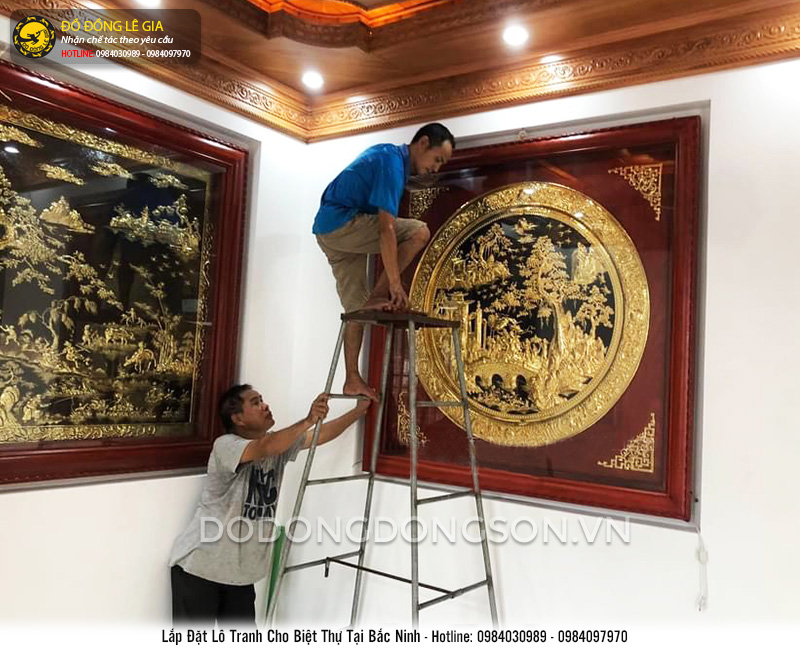 Lắp đặt tranh đồng cho biệt thự tại Bắc Ninh