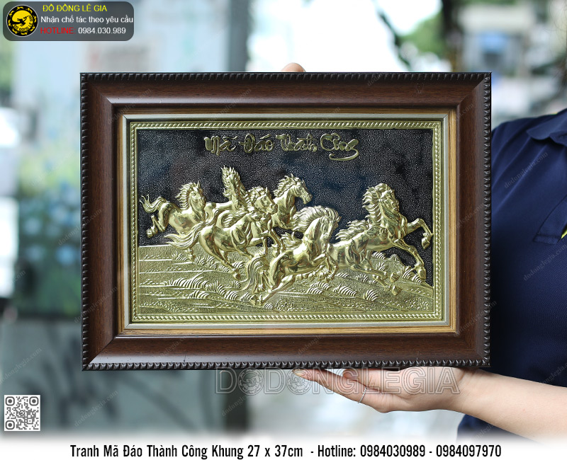 Tranh Mã Đáo Thành Công Bằng Đồng 27 x 37cm