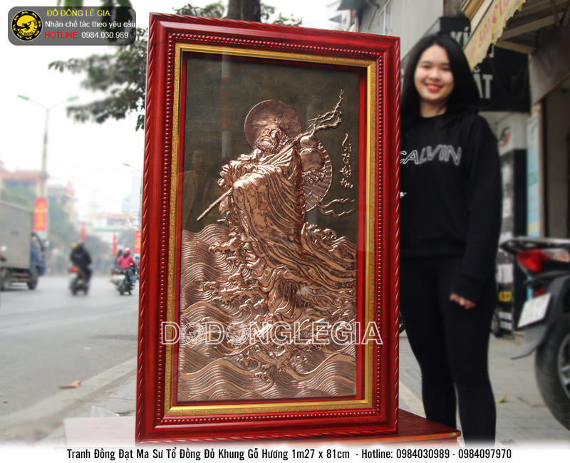 Tranh Đạt Ma Sư Tổ bằng đồng 