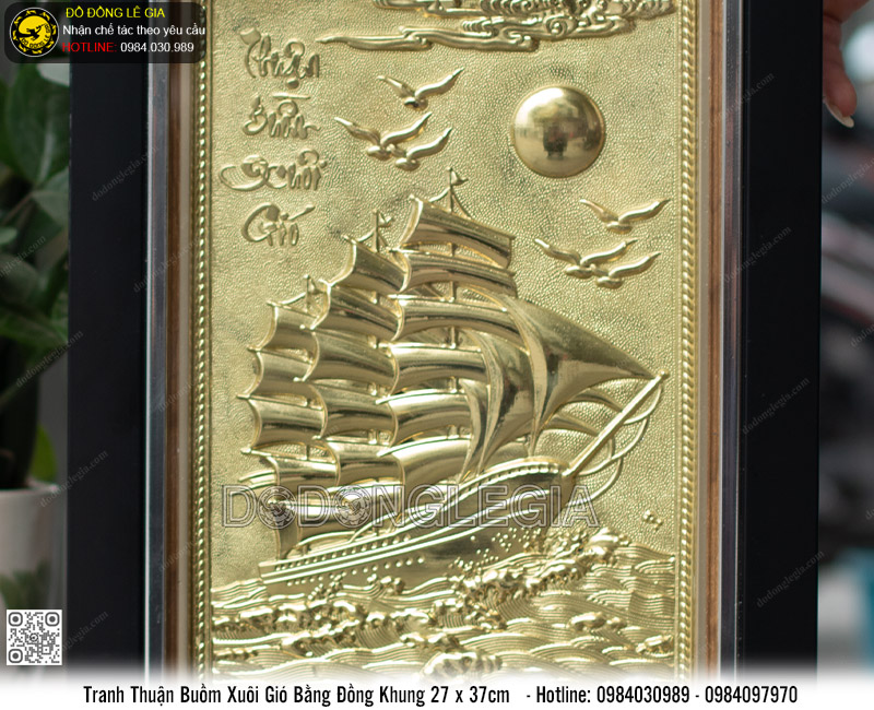 Tranh Thuận Buồm Xuôi Gió Khung Giả Gỗ 27 x 37cm