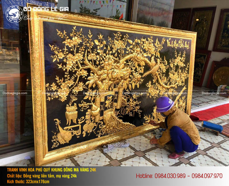 Tranh vinh hoa phú quý mạ vàng 24k