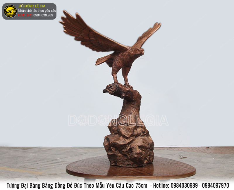 Tượng Đại Bàng bằng đồng đỏ đúc theo yêu cầu cao 75cm