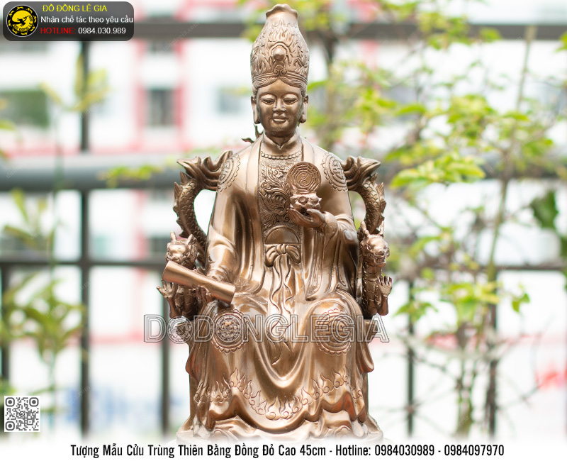 Tượng Mẫu Cửu Trùng Thiên Bằng Đồng Cao 45cm