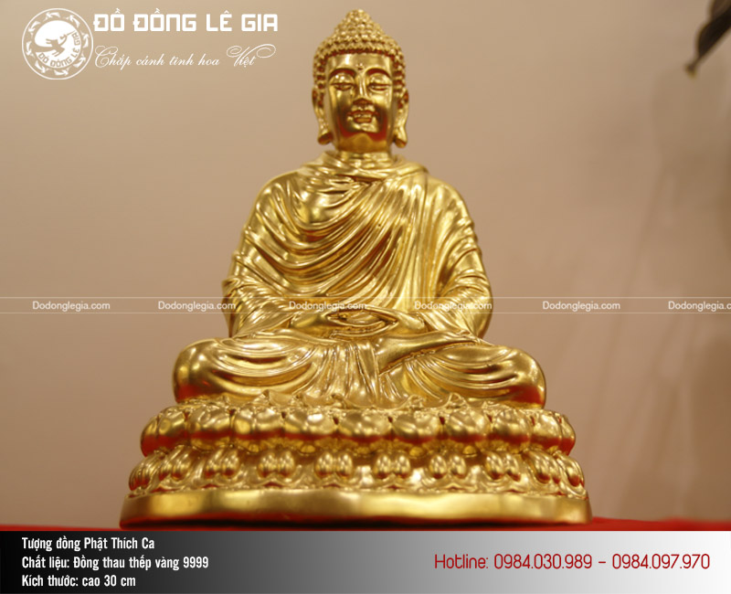 Tượng Phật Thích Ca Mâu Ni thếp vàng 9999