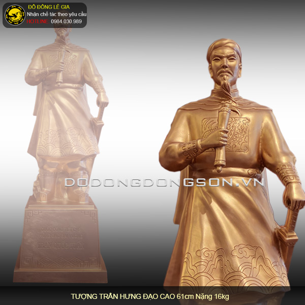 Tượng Đức Thánh Trần bằng đồng đỏ cao 61cm